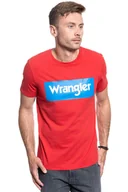 Koszulki męskie - WRANGLER SS LOGO TEE FORMULA RED W742FKXWO 112131089 - Wrangler - miniaturka - grafika 1