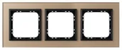 Klawisze i ramki - Ospel Ramka  potrójna SONATA szronione szkło 4mm - szampański/czarny - miniaturka - grafika 1