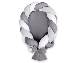Kokon Niemowlęcy Pleciony 2 W 1 - Biały-Szary-Antracyt - Kokony niemowlęce - miniaturka - grafika 1