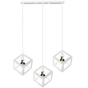 Lampy sufitowe - Polux Lampa wisząca Sweden 3 x 60 W E27 biała 312457 - miniaturka - grafika 1
