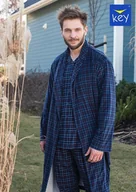 Szlafroki damskie - SZLAFROK KEY MGL-458 B21 (kolor granat, rozmiar M/L) - miniaturka - grafika 1