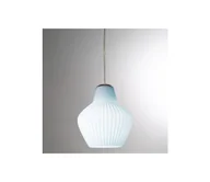 Lampy sufitowe - SIRU - Żyrandol na lince LONDON 1xE27/60W/230V niebieski/chrom błyszczący szkło weneckie - miniaturka - grafika 1