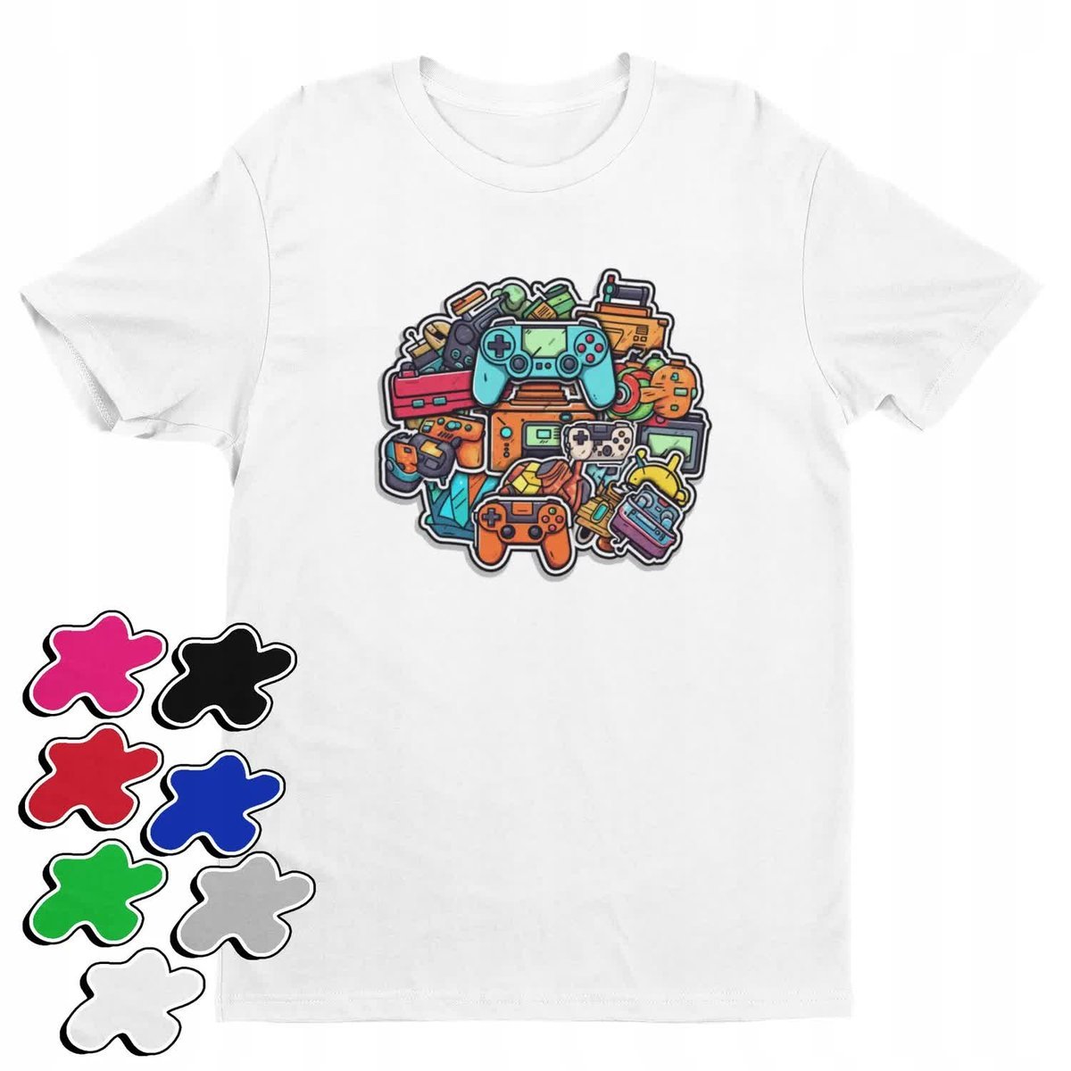 Koszulka T-Shirt Dziecięca Z Nadrukiem Dla Gracza Pad Gammer Gry-M 134-140