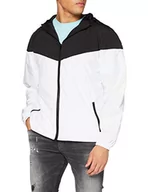 Kurtki męskie - Build Your Brand Kurtka męska 2-Tone Tech Windrunner, Basic męska wiatrówka dostępna w wielu kolorach, rozmiary XS - 5XL, biały/czarny, 4XL - miniaturka - grafika 1