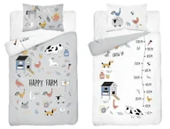 Pościel dla dzieci - Pościel bambusowa dziecięca 90x120 szara z farmą i zwierzątkami Baby Bamboo - miniaturka - grafika 1