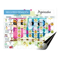 Magnesy - Magnetyczna tablica zadań obowiązków na lodówkę Planer dla dzieci + buźki - miniaturka - grafika 1