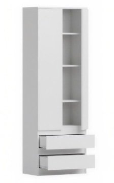 Szafa garderoba dwudrzwiowa 60 cm pojemna biała