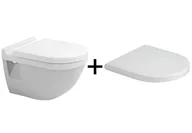 Miski WC - Duravit Starck 3 Zestaw Toaleta WC podwieszana 54x36 cm z deską wolnoopadającą biały 2200090000+0063890000 - miniaturka - grafika 1