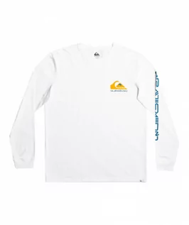 Koszulki sportowe męskie - Męski longsleeve z nadrukiem QUIKSILVER Omni Logo - biały - grafika 1