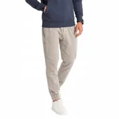 Spodnie męskie - Dzianinowe spodnie męskie joggery popielate V1 OM-PAJO-0202 S - miniaturka - grafika 1