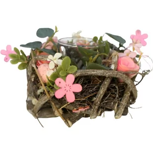 Świecznik dekoracyjny różowy 16 cm na tea light - Świeczniki - miniaturka - grafika 1