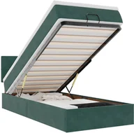 Łóżka - vidaXL Rama łóżka otomana z materacem, zielona, 100x200 cm, aksamit - miniaturka - grafika 1