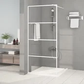 Ścianki i drzwi prysznicowe - Ścianka prysznicowa, biała, 90x195 cm, przezroczyste szkło ESG - miniaturka - grafika 1