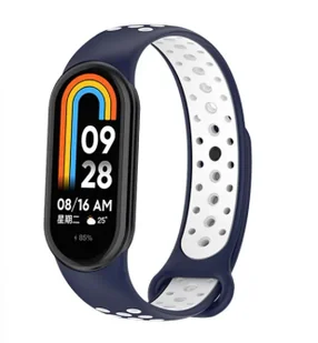 Beline pasek Mi Band 8 design niebiesko-biały /blue-white - Akcesoria do smartwatchy - miniaturka - grafika 2