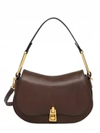 Torebki damskie - COCCINELLE BRĄZOWA KLASYCZNA TOREBKA SKÓRZANA Z PASKIEM I1D - miniaturka - grafika 1