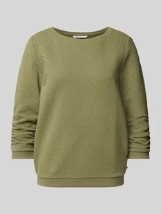 Bluza taliowana z elastycznym, fakturowanym wzorem - Bluzy damskie - miniaturka - grafika 1