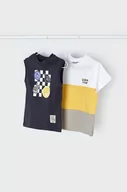 Koszulki dla chłopców - Mayoral t-shirt bawełniany dziecięcy 2-pack kolor czarny z nadrukiem - miniaturka - grafika 1