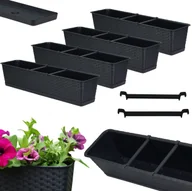 Donice - 4x Skrzynka balkonowa Ratolla z podstawką ISR800P Doniczka prostokątna - miniaturka - grafika 1