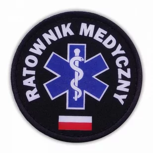 Emblemat Kolorowy Ratownik Medyczny Z Flagą Na Rzepie 8,5 Cm - Odzież medyczna - miniaturka - grafika 1