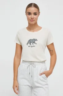 Columbia t-shirt damski kolor beżowy - Koszulki sportowe damskie - miniaturka - grafika 1