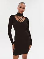 Sukienki - Guess Sukienka dzianinowa W3BK0W Z2YJ2 Czarny Slim Fit - miniaturka - grafika 1