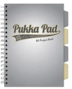 Project Book Grey B5/100K kratka szary (3szt) - PUKKA - Zeszyty szkolne - miniaturka - grafika 1