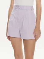 Spodenki damskie - Tommy Jeans Szorty materiałowe Claire DW0DW17775 Fioletowy Regular Fit - miniaturka - grafika 1