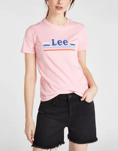 T-SHIRT DAMSKI LEE ESSENTIAL SLIM TEE SLIM FIT LA PINK L41HEPNL 112108965 - Lee - Koszulki i topy damskie - miniaturka - grafika 1