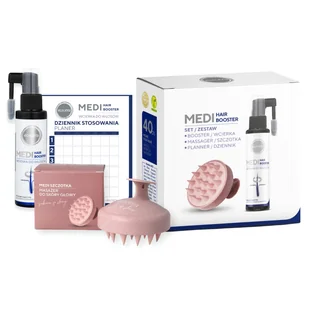 Zestaw Ecocera Medi Hair Booster, wcierka do włosów, 75 ml + szczotka masażer do skóry głowy, różowa + planner - Zestawy kosmetyków damskich - miniaturka - grafika 1