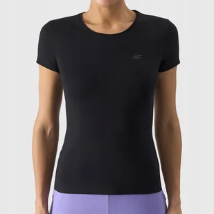 Koszulka Damska 4F T-shirt Czarny Basic Dopasowany Sportowy XS - Koszulki i topy damskie Koszulka Damska 4F T-shirt Czarny Basic Dopasowany Sportowy XS - Koszulki i topy damskie - miniaturka - grafika 1