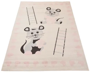 Różowy dywan z myszkami dla dzieci R3-F71 - Dywany dla dzieci - miniaturka - grafika 1