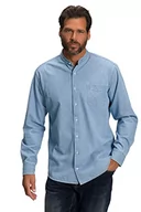 Koszule męskie - JP 1880 Męska koszula jeansowa, denim, długi rękaw, stójka, nowoczesny krój, jasnoniebieska, 7XL, jasnoniebieski, 7XL - miniaturka - grafika 1