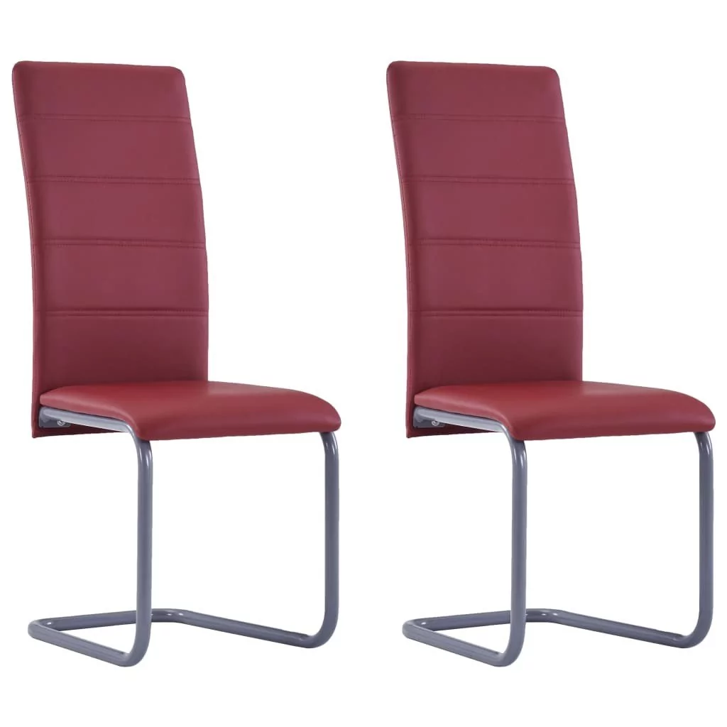 vidaXL Krzesła jadalniane, 2 szt., czerwone, sztuczna skóra