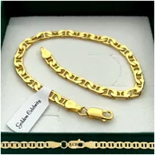 Bransolety męskie - ELEGANCKA MĘSKA ZŁOTA BRANSOLETKA GUCCI 4,5 MM + GRAWER SREBRO 925 PREZENT - miniaturka - grafika 1