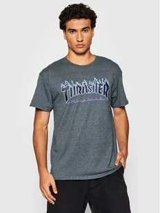 Thrasher T-Shirt Flame Granatowy Regular Fit - Koszulki męskie - miniaturka - grafika 1
