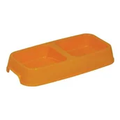 Zabawki dla kotów - Miska podwójna dla psa kota plastikowa żółta - miniaturka - grafika 1
