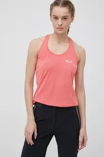 Salewa top sportowy Agner Hybrid Dry damski kolor pomarańczowy - Koszulki sportowe damskie - miniaturka - grafika 1