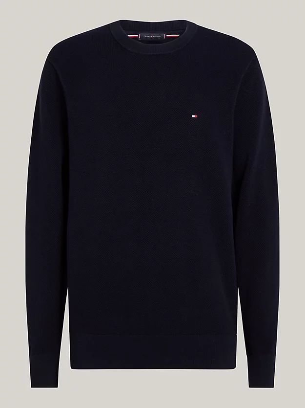maglie uomo tommy hilfiger mw0mw36347 structure crew dw5 desert sky