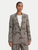 Marynarki i żakiety damskie - Desigual Marynarka 26SWEW03 Brązowy Regular Fit - miniaturka - grafika 1