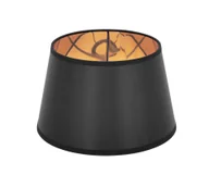 Oprawy, klosze i abażury - Abażur w czarnym kolorze, walec ze złotym wnętrzem - miniaturka - grafika 1