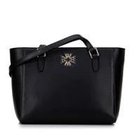 Torebki damskie - Damska torba na ramię ze skóry czarna - miniaturka - grafika 1