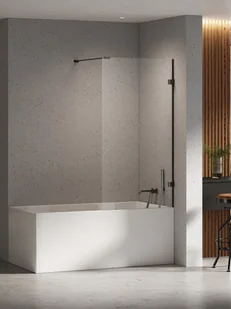 Parawan nawannowy New Trendy Eventa 90x150 uniwersalny czarny/chrom EXK-5691-WP - Parawany nawannowe - miniaturka - grafika 1