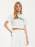 Koszulki i topy damskie - Converse T-Shirt W Retro Chuck Cropped Tee 10027151-A03 Écru Regular Fit - miniaturka - grafika 1