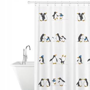 Tatkraft Penguins tekstylna zasłona prysznicowa - Maty antypoślizgowe - miniaturka - grafika 1