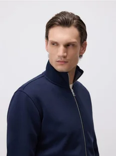 Reserved - Gładka bluza ze stójką - granatowy - Bluzy męskie - miniaturka - grafika 1