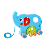 Zabawki interaktywne dla dzieci - Tooky Toy Pull Along Elephant Family Rodzina słoni do ciągnięcia - miniaturka - grafika 1