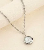 Wisiorki - Naszyjnik wisiorek Elegancki Zegar Zegarek Biały - miniaturka - grafika 1