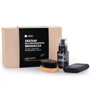 Zestaw Brodacza Hiskin 3 produkty - Olejek do brody, Szczotka do brody, Card spray - Kosmetyki i akcesoria do pielęgnacji brody - miniaturka - grafika 1