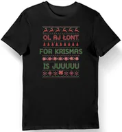 Koszulki męskie - Koszulka męska czarna „Ol aj łont for krismas is juu” na święta 3XL - miniaturka - grafika 1