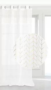 Firana 140 x 250 Dekoracyjna Nord Przelotki Biały - Firany - miniaturka - grafika 2